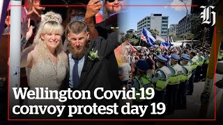 Wellington Covid19 convoy protest day 19  nzheraldconz [upl. by Caines]