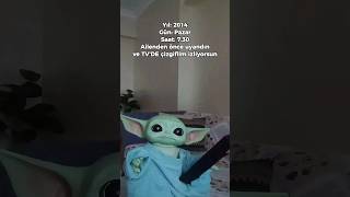 Baby Yoda ailesinden önce uyanıyor 🥺  Baby Yoda babyyoda [upl. by Haizek49]