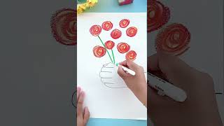 Mothers Day theme painting Its super easy to draw Mothers Day theme painting with your palms C [upl. by Treblig]