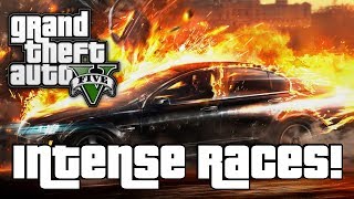 GTA V INTENSE RACES GTA 5 Online Funny Moments [upl. by Albright]