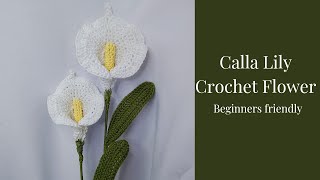 Calla Lily Crochet Flower Tutorial  Step by step  Beginners Friendly [upl. by Bornstein]