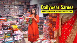 Kesaria Textile Company Surat  Dailywear Saree Manufacturer and Wholesalers  Surat Textile Market [upl. by Anilejna]