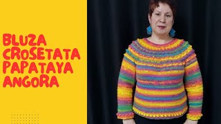 Bluza crosetata cu platca rotunda din fir papataya batik Partea I [upl. by Nallad]