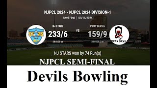 Pway Devils vs NJ Stars NJPCL Div 1 SemiFinal 2024 Cricket Game part  1 [upl. by Kcirddes]