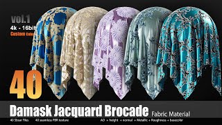 how to use Damask Jacquard Brocade Fabric materials in substance 3d painter [upl. by Arot464]