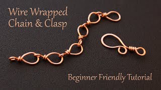 Wire Wrapped Chain and Clasp Tutorial  Decorative and Easy [upl. by Theona110]