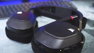 Corsair HS80 RGB Wireless Headset Review w Mic Test 4K [upl. by Kenzi]