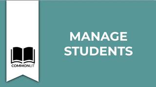 CommonLit Manage Students [upl. by Gosselin]