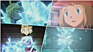 Serena amp Clemont all pokemon Evolution Serena eevee evolves into sylveon [upl. by Silvie]