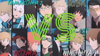 World Trigger  Tamakoma 2 VS Yuba VS Ninomiya VS Ikoma [upl. by Ayhtin152]