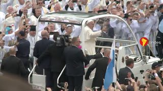 Polonia el Papa Francisco anuncia que próxima JMJ será en Panamá [upl. by Nenerb831]