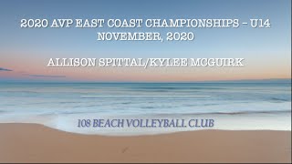 2020 AVP East Coast Championship  U14 Allison SpittalKylee McGuirk Highlights [upl. by Ludovick]