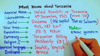 Introduction to Tanzania Key Facts You Should Know  5min Knowledge [upl. by Nedra549]