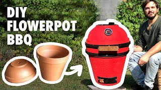 DIY Kamado BBQ grill  from Flowerpots [upl. by Yla]