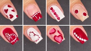 Top 8 Valentine special ❤️ Nailart  Valentine nails at home  Easy Nailart for Valentine day [upl. by Zoeller31]