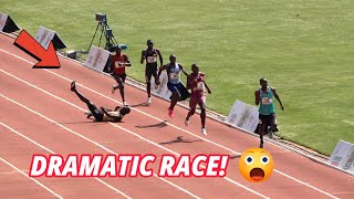 Insane Wanyonyi Trips and Falls in 800m Semifinal  Paris Olympics Games Trials 2024 [upl. by Ledarf]