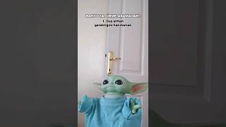 Baby Yoda banyoya girme aşamaları 🤔  Baby Yoda babyyoda [upl. by Einavoj]