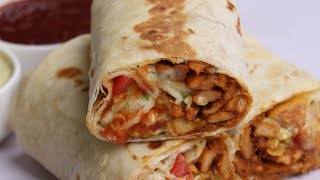 Spicy Chicken WrapTortilla Wrap Recipe By Recipes Of The World [upl. by Rockafellow]