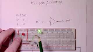 Circuit Assembly Tutorials  How to Build a NOT gate with an NPN Transistor [upl. by Lapo]