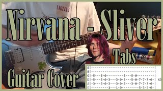 Nirvana  Sliver  Guitar Cover with Tabs [upl. by Linoel]