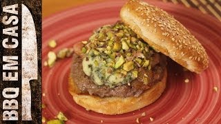 RECEITA DE BLUE CHEESE BURGER  BURGER C GORGONZOLA E BACON [upl. by Kilby733]