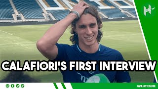 I LOVE MY NEW SONG Calafioris FIRST interview after signing for Arsenal [upl. by Nosittam]