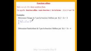 3eme cours de maths sur les fonctions affines definition et calculs [upl. by Alleyn]