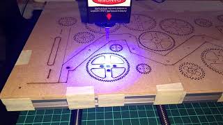 CNC 3018 Pro  Laser 5500mW  Cutting Layout Gear  MDF [upl. by Koral468]