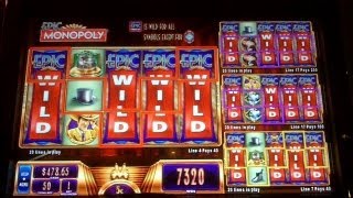 WMS Gaming  Epic Monopoly 5 Cent Slot Line Hit [upl. by Wylie]