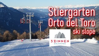 Pista Stiergarten  Orto del Toro bella nera al Monte Elmo 3zinnendolomites dolomitisuperski [upl. by Rehpotsirhc936]