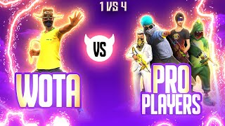 Wota FF Vs Pro Players  1 vs 4 Insane Gameplay  Garena Free Fire [upl. by Sula]