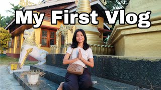 My First Vlog Went To Chongkham Raj Vihara Buddhists Temple [upl. by Atinehs]