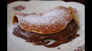 Ricetta per 4 pancake alla nutella con segreto per la cottura perfetta [upl. by Vinni330]