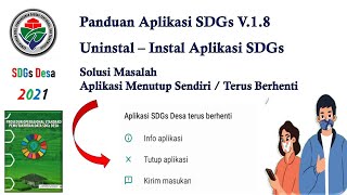 Panduan Aplikasi SDGs  Uninstal  Instal Ulang  Solusi Unsave Dengan Android [upl. by Yebot]