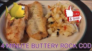 BUTTERY ROCK COD fishdinner cod butter seafood fish foodie oldhippyhomesteaders [upl. by Omura141]