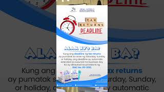 BIR TAX RETURNS DEADLINE shorts [upl. by Hsara36]