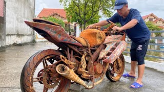 Full restoration restore the abandoned 50yearold antique motorcycle 250cc [upl. by Nydnarb]