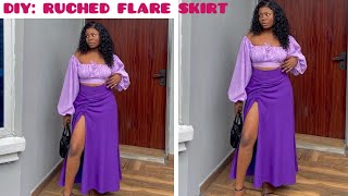 How to make this Trendy Ruched Skirt with Slit [upl. by Mikes]