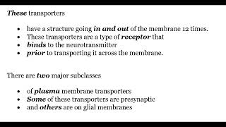 STAHLS  Chapter 2  2 NEUROTRANSMITTER TRANSPORTERS AS TARGETS FOR DRUGS psychiatrypharmacology [upl. by Dwinnell]