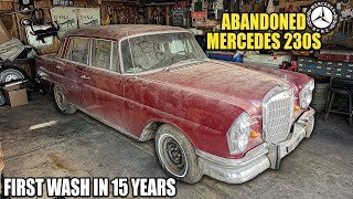 First Wash in 15 Years ABANDONED in Garage Mercedes 230S  Car Detailing Restoration [upl. by Akeyla]