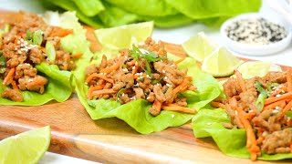 Make Ahead Chicken Lettuce Wraps  LowCarb  Healthy  Easy Meal Prep Recipe [upl. by Hennessey]