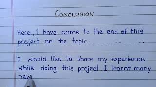 Conclusion for file  How to write Conclusion  Conclusion for project file Project File Decoration [upl. by Arramahs]