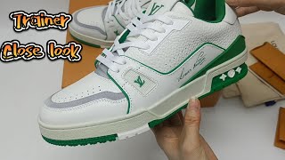 UNBOXING LOUIS VUITTON TRAINER SNEAKER CALFSKIN LEATHER [upl. by Nyret553]