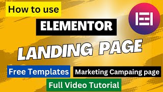 Elementor Landing Page Tutorial  Free Starter Templates  How to create landing page free [upl. by Acceber985]