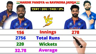 Hardik pandya Vs Ravindra Jadeja Overall comparison [upl. by Aicarg366]