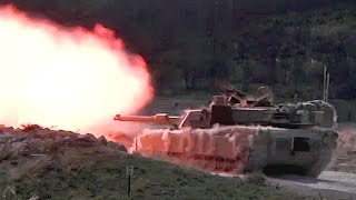 US Army Powerful M1A2 Abrams tanks of the 1st Cavalry Division during maneuvers [upl. by Mclaurin]