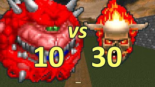 10 Cacodemons vs 30 Lost Souls  Monster Infighting  Doom Retro Battles [upl. by Salvador]