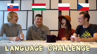 LANGUAGE CHALLENGE Polish Hungarian Czech Slovak  Globe in the Hat 2 [upl. by Hairahs]