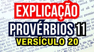 FORTE EXPLICAÇÃO PROVÉRBIOS 11 VERSÍCULO 20 Mensagem que Edifica [upl. by Anialahs]