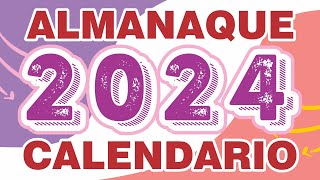 Almanaque 2024 Calendario 2024 Archivo Editable Descargá el calendario 2024 Gratis [upl. by Reppep]